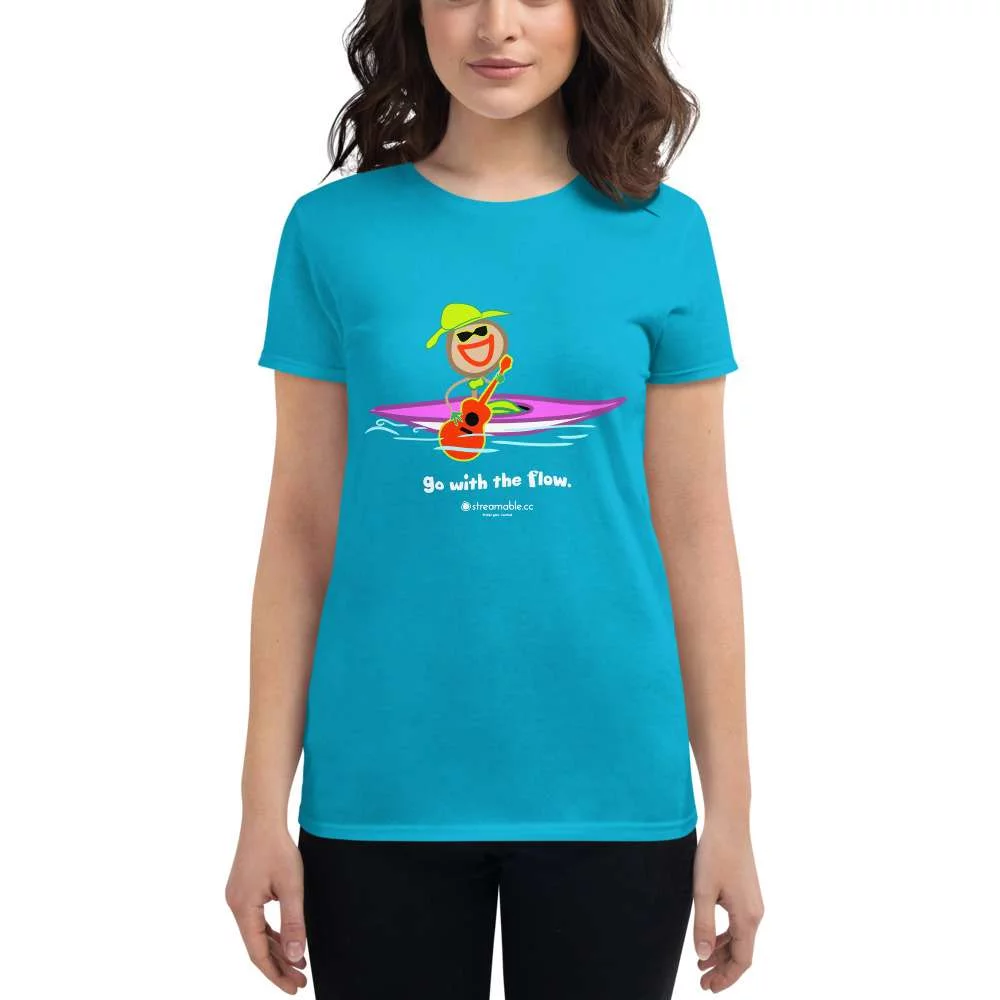 Women's short sleeve tee | "Go with the flow" - Image 5