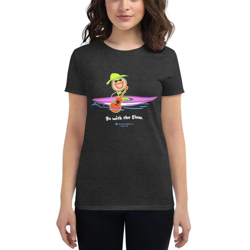 Women's short sleeve tee | "Go with the flow" - Image 2