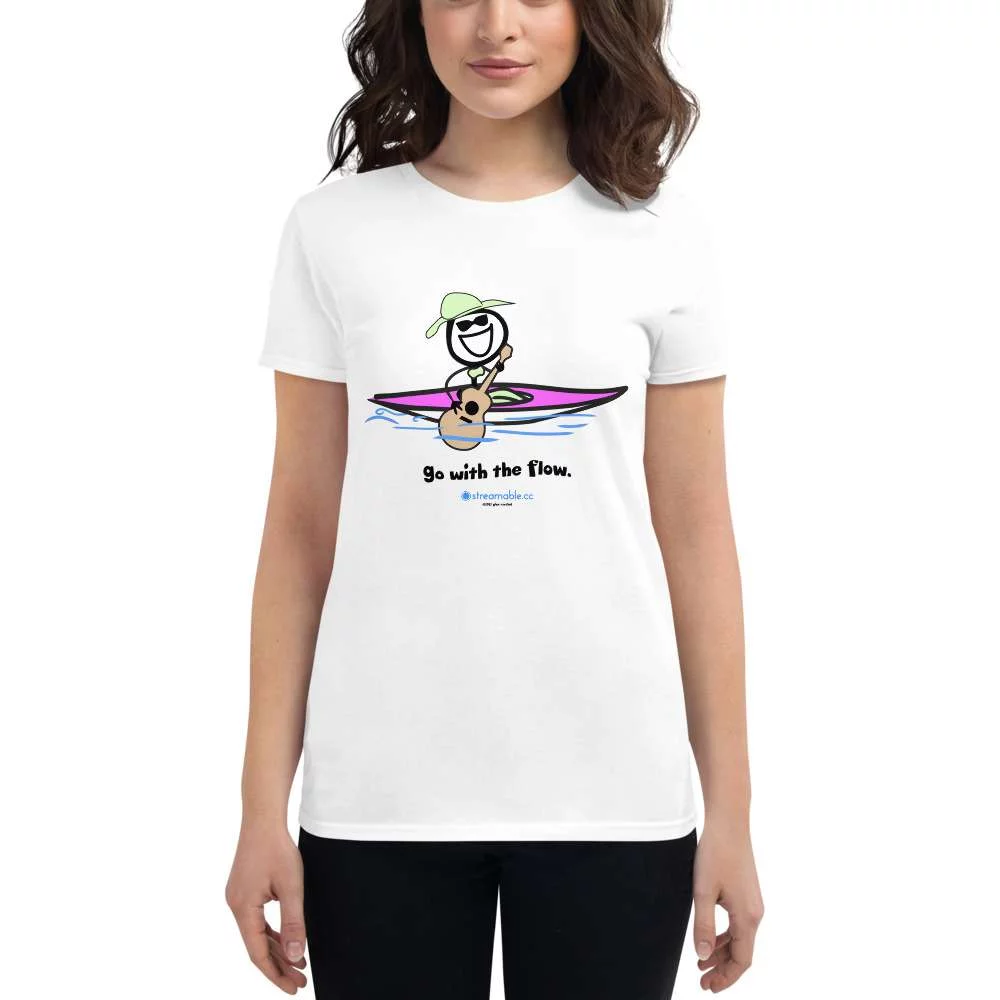 Women's short sleeve tee | "Go with the flow" - Image 6