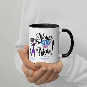 Unique 2-Sided Meeting Mug | “Hey! You’re on Mute” + “You’re STILL on Mute” (gal edition)