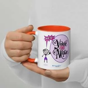 Unique 2-Sided Meeting Mug | “Hey! You’re on Mute” + “You’re STILL on Mute” (gal edition)