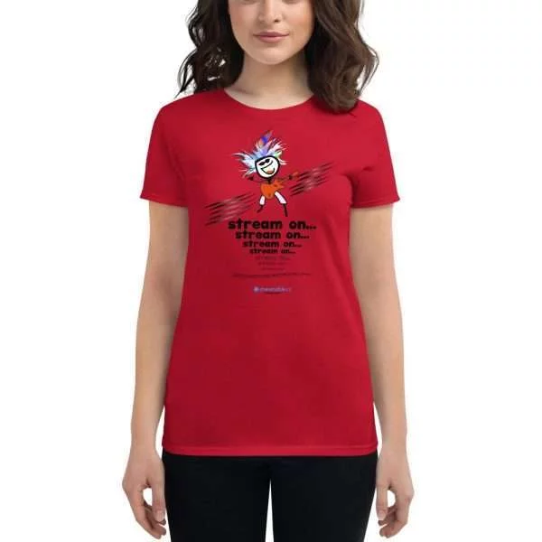 Women's short sleeve Rockin' tee | "Stream On" - Image 2